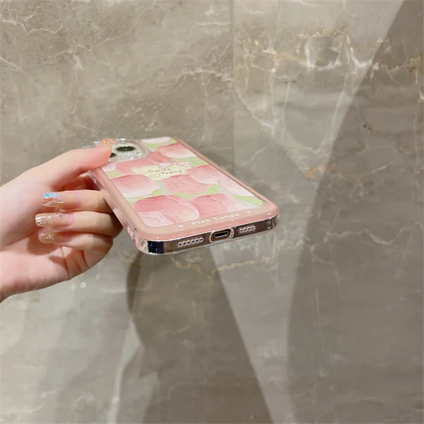 Clear Tulip Case for iPhone 17 – Soft, Shockproof & Stylish Protection