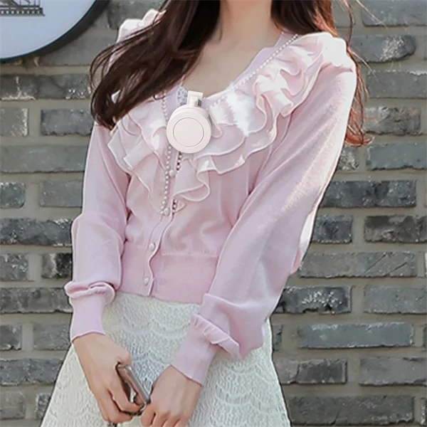 Clip-on Waist Fan with 900mAh Battery Hands-Free Portable Cooling for Outdoor Work