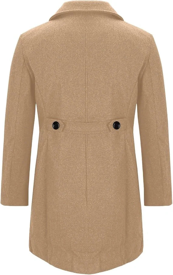 Men's Slim Fit Winter Double Breasted Long Trench Coat Men's Casual Overcoats