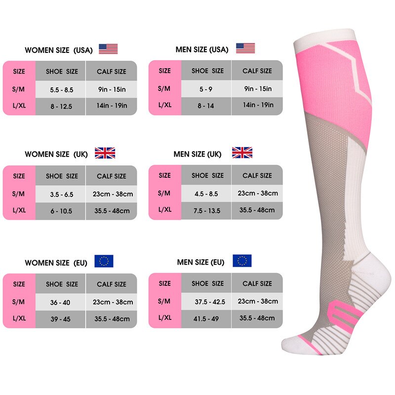 Compression Socks Stocking Knee High Crossfit Training Running Cycling Travel Socks Outdoor