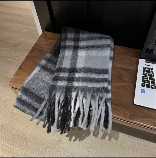 Oversized Plaid Scarf with Tassel Fringe - Soft Warm Winter Wrap Blanket Shawl for Women