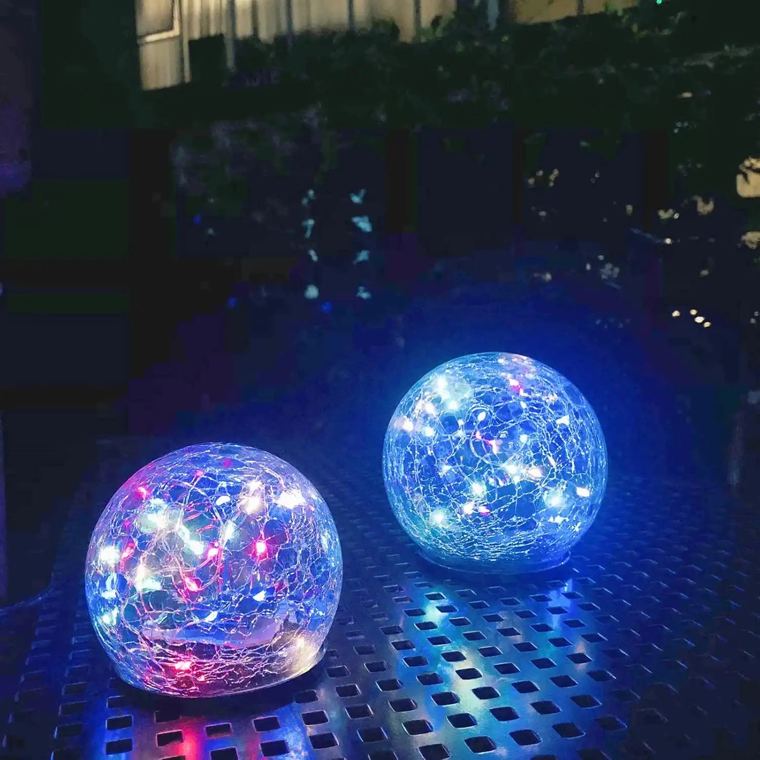 Cracked Glass Solar Ground Lights - Waterproof LED Garden Puck