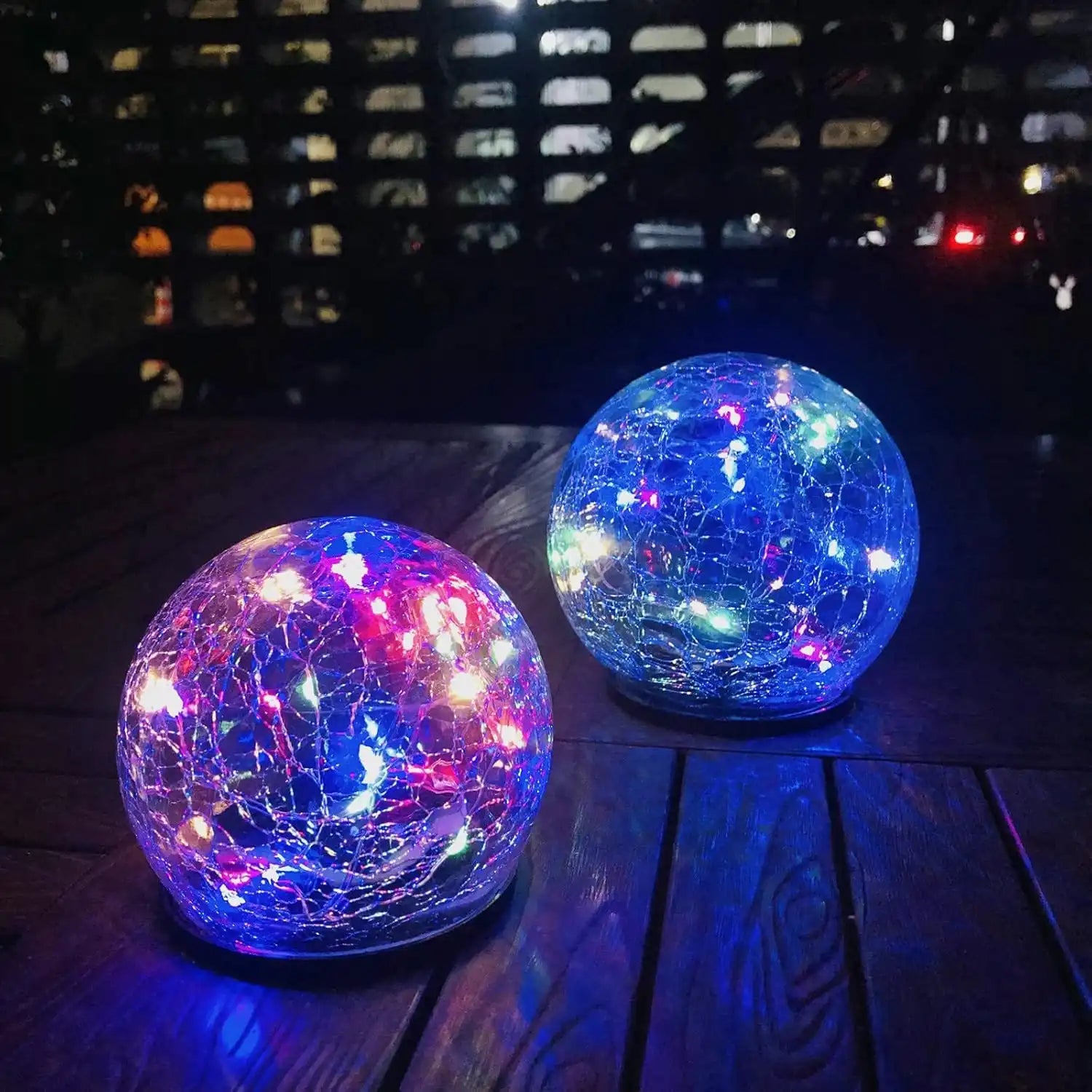 Cracked Glass Solar Ground Lights - Waterproof LED Garden Puck