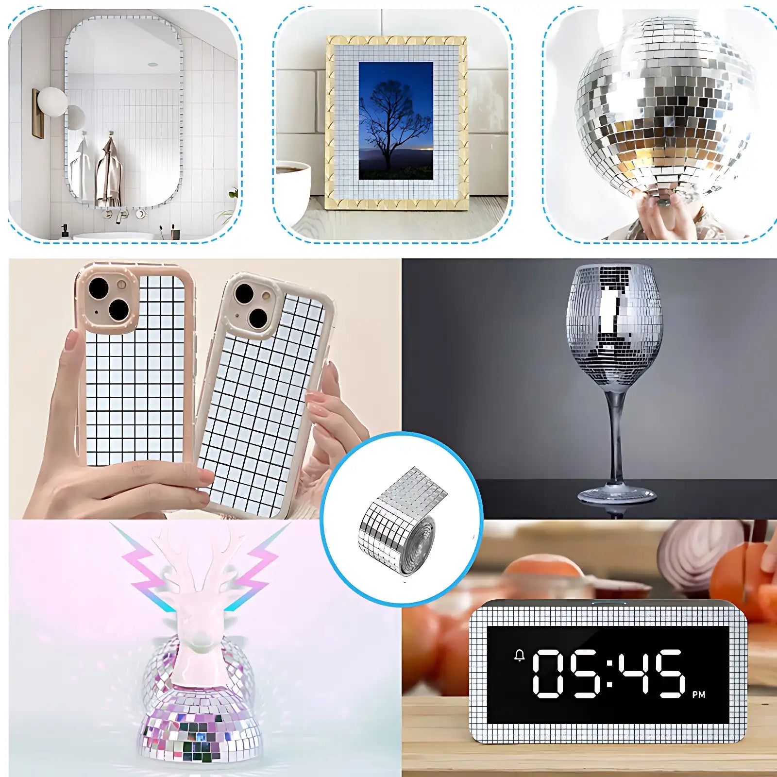 DIY Creative Mirror Glass Mosaic Stickers for Wall Decoration