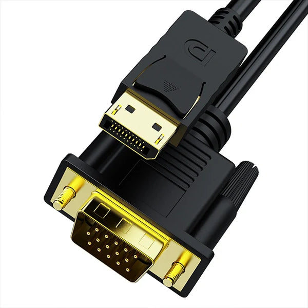 DP to VGA Adapter Cable - High-Definition Converter for Laptop, TV, Monitor, Projector