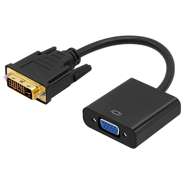 DVI to VGA Adapter Cable - 1080P Video Converter for PC, 24+1 DVI-D Male to 15 Pin VGA Female