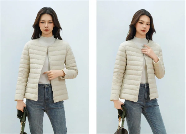 90% Down Filled Jacket - Women's Long Sleeve Winter Outerwear