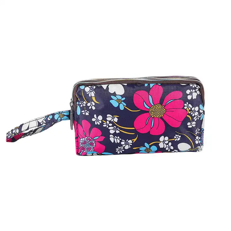 Elegant Floral Wrist Wallet Cosmetic Phone Travel Pouch