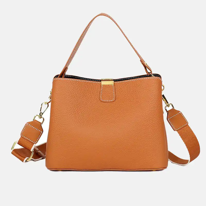 Elegant Women's Handmade Full-Grain Leather Multi-Way Tote