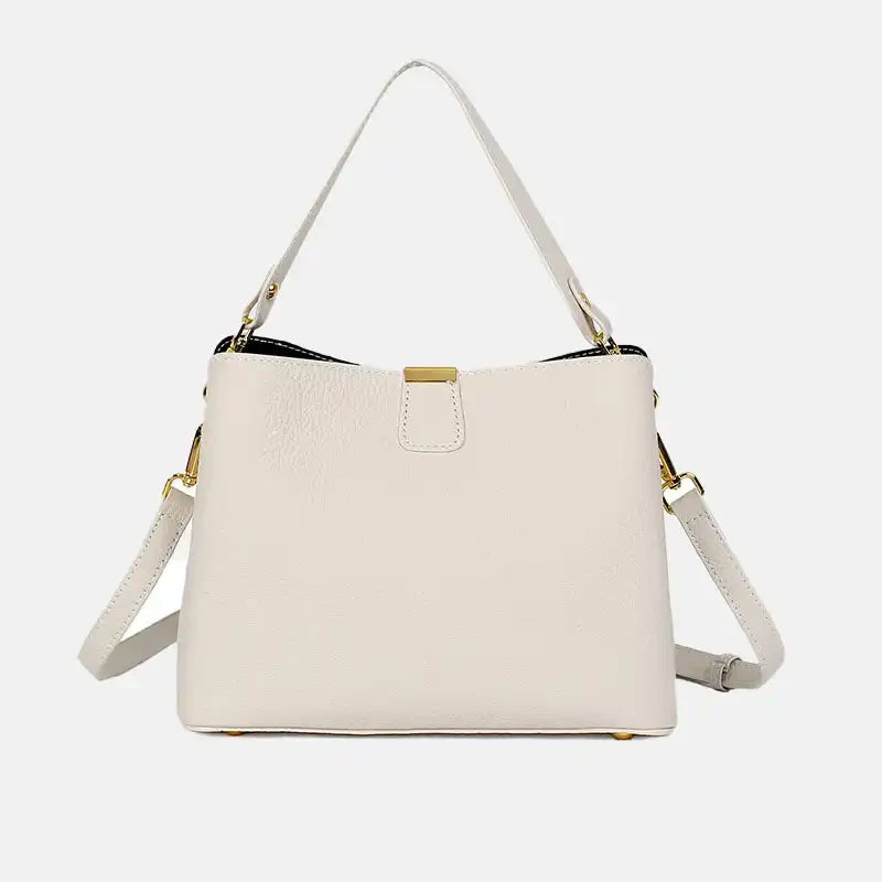 Elegant Women's Handmade Full-Grain Leather Multi-Way Tote