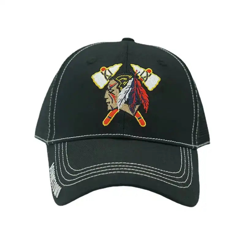 Embroidered Breathable Outdoor Baseball Hat - Black