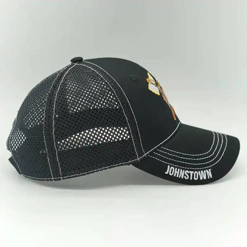 Embroidered Breathable Outdoor Baseball Hat - Black
