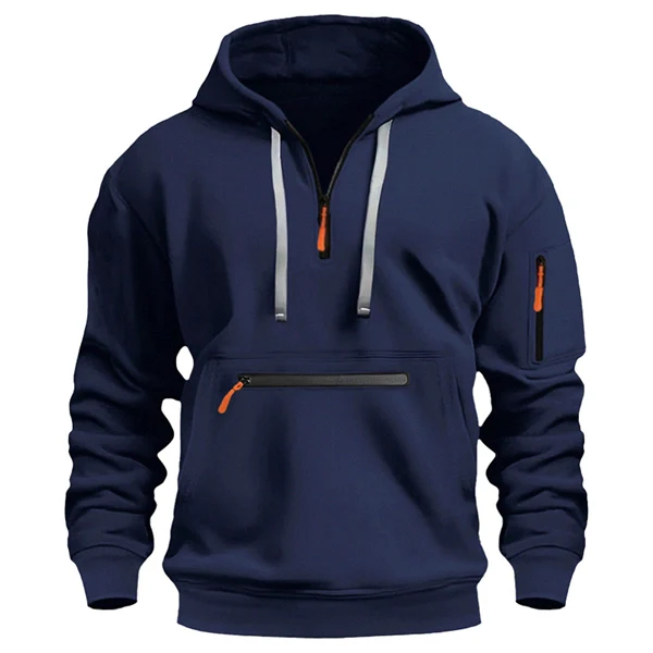 Essential Men’s Fleece Hoodie – Warm Zip-Up Jacket, Casual Streetwear Style