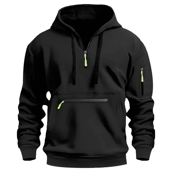 Essential Men’s Fleece Hoodie – Warm Zip-Up Jacket, Casual Streetwear Style