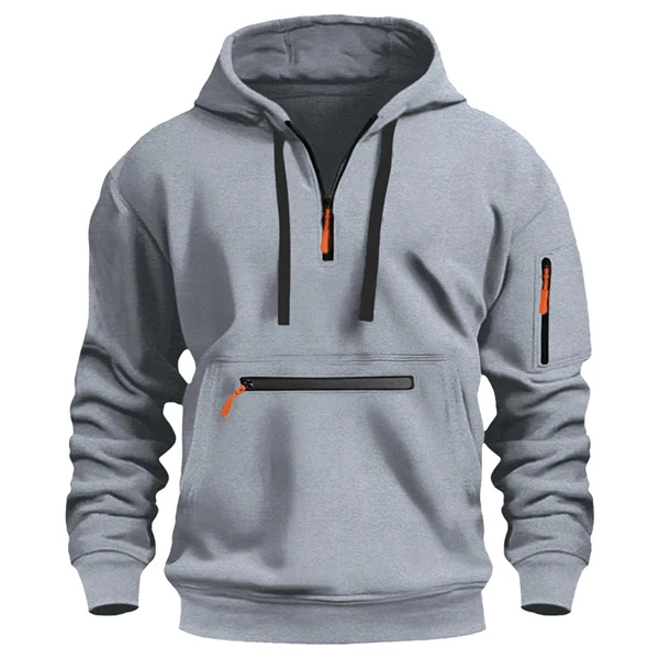 Essential Men’s Fleece Hoodie – Warm Zip-Up Jacket, Casual Streetwear Style