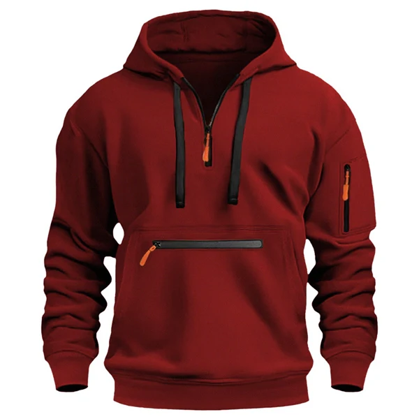 Essential Men’s Fleece Hoodie – Warm Zip-Up Jacket, Casual Streetwear Style