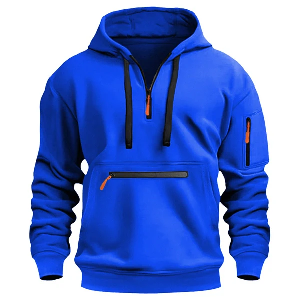Essential Men’s Fleece Hoodie – Warm Zip-Up Jacket, Casual Streetwear Style