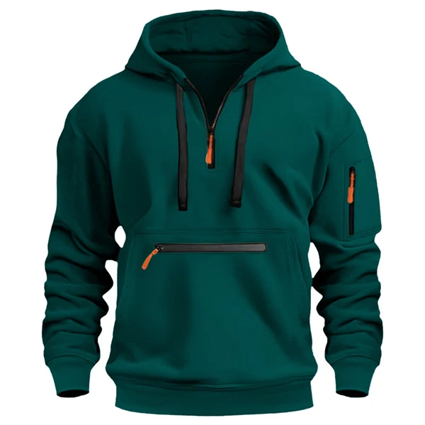 Essential Men’s Fleece Hoodie – Warm Zip-Up Jacket, Casual Streetwear Style