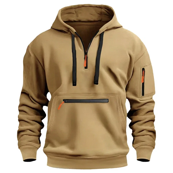 Essential Men’s Fleece Hoodie – Warm Zip-Up Jacket, Casual Streetwear Style