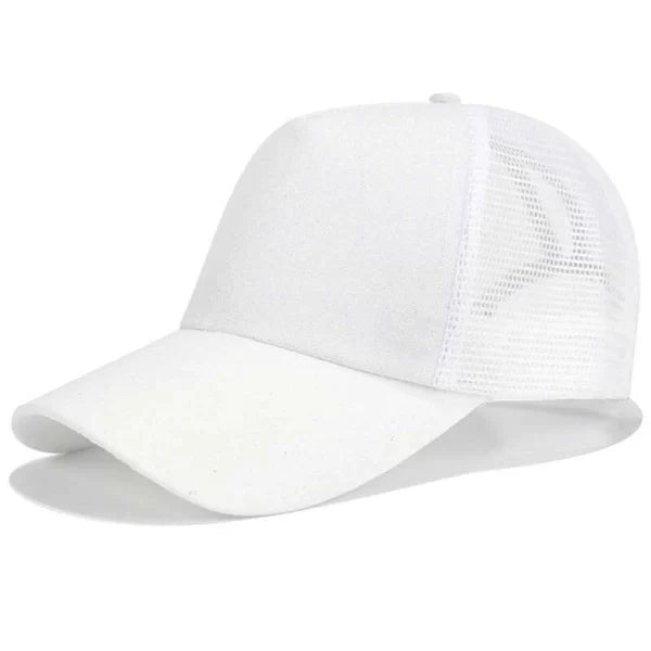 Fashion Ponytail Baseball Cap Women's Adjustable Dad Hat - Breathable Mesh Summer Trucker with Hair Bun Access