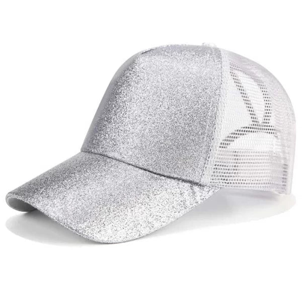 Fashion Ponytail Baseball Cap Women's Adjustable Dad Hat - Breathable Mesh Summer Trucker with Hair Bun Access
