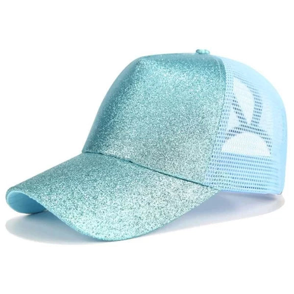 Fashion Ponytail Baseball Cap Women's Adjustable Dad Hat - Breathable Mesh Summer Trucker with Hair Bun Access