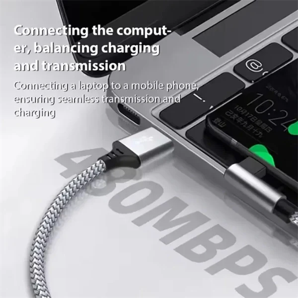 6A 66W Fast Charging USB-C Elbow Cable