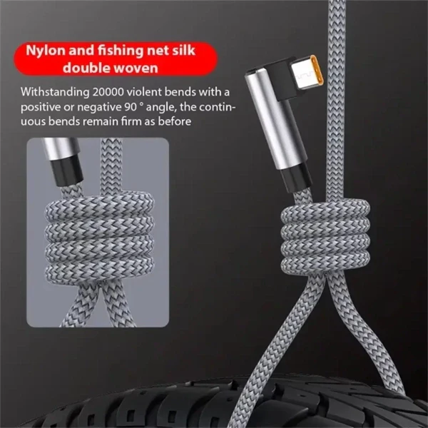 6A 66W Fast Charging USB-C Elbow Cable