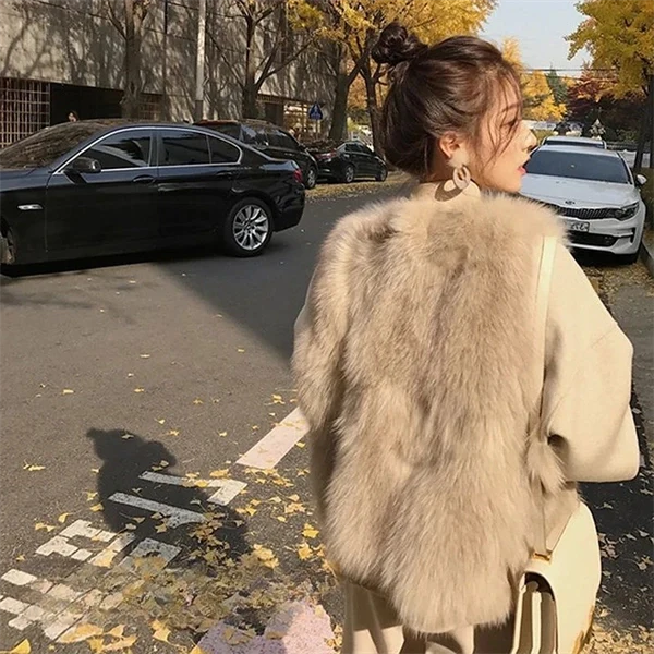 Female Faux Fur Vest – Sleeveless Short Waistcoat, Vintage Autumn & Winter Outerwear