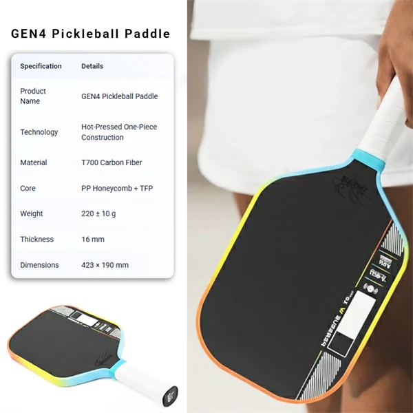 Gen4 Carbon Fiber Pickleball Paddle