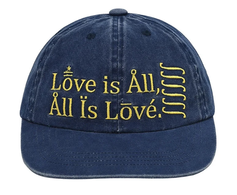 "Love is All, All is Love" Vintage Washed Cowboy Cap Embroidered Blue Baseball Cap