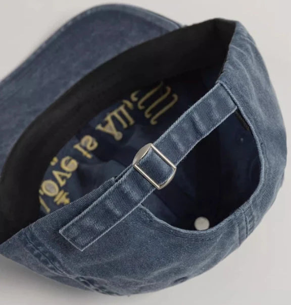 "Love is All, All is Love" Vintage Washed Cowboy Cap Embroidered Blue Baseball Cap