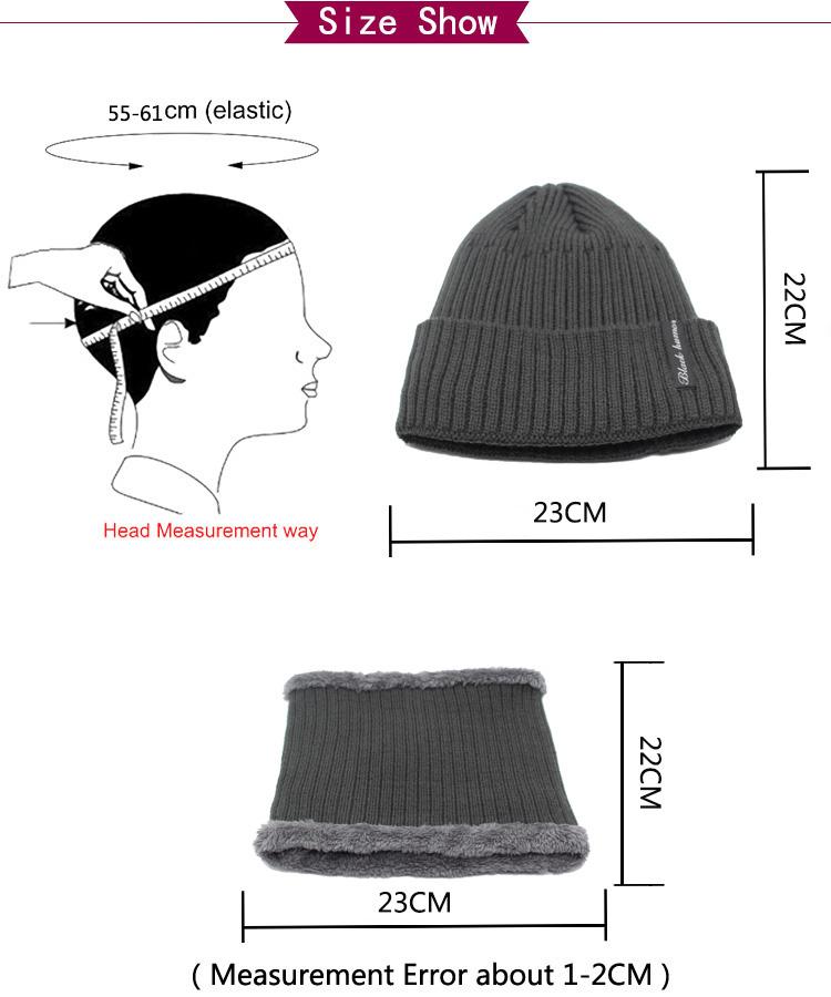 Men's Winter Beanies Scarf Knitted Hat