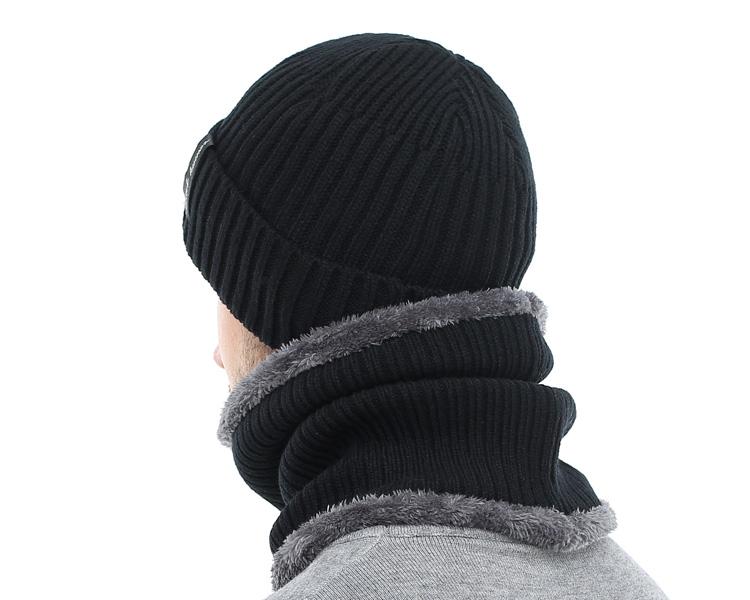 Men's Winter Beanies Scarf Knitted Hat