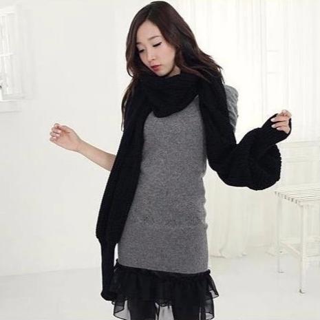 HOT SALE-Crochet Sweater-Scarf With Sleeves