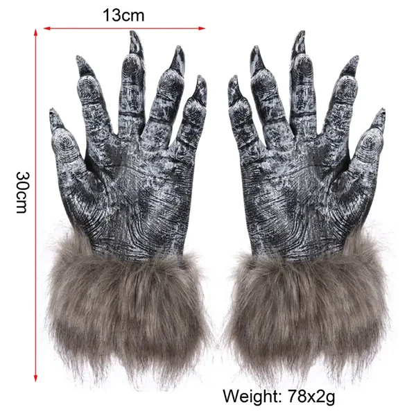 Halloween Devil & Werewolf Gloves – Realistic Wolf Claw Cosplay Costume Accessories