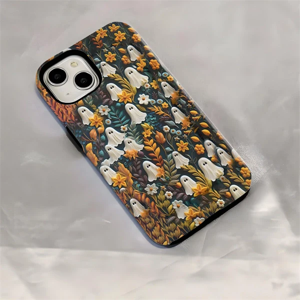Halloween Skull Ghost Hard Phone Case for iPhone 17 / 16 / 15