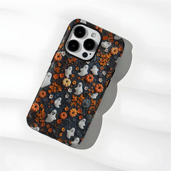 Halloween Skull Ghost Hard Phone Case for iPhone 17 / 16 / 15
