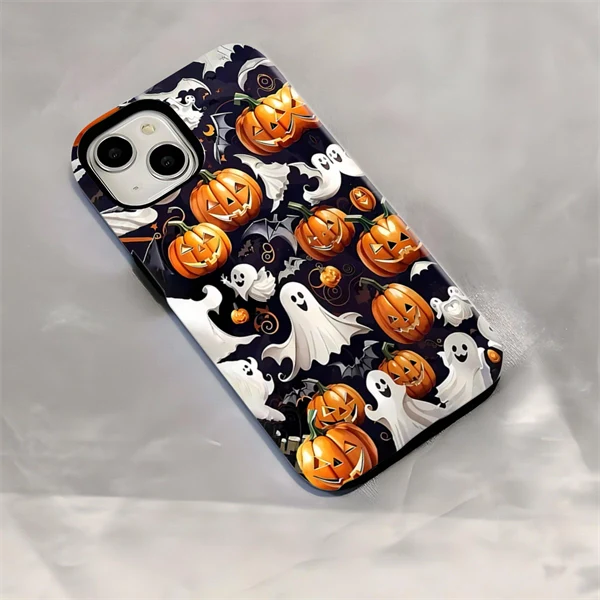 Halloween Skull Ghost Hard Phone Case for iPhone 17 / 16 / 15