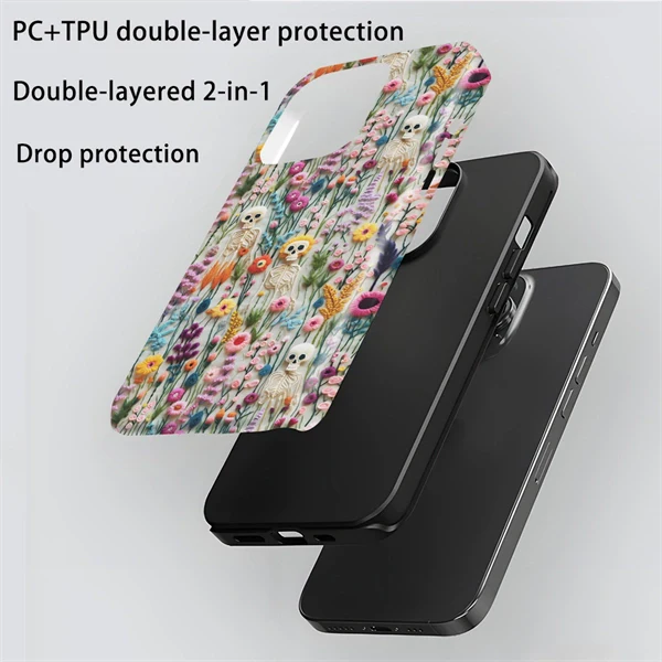 Halloween Skull Ghost Hard Phone Case for iPhone 17 / 16 / 15