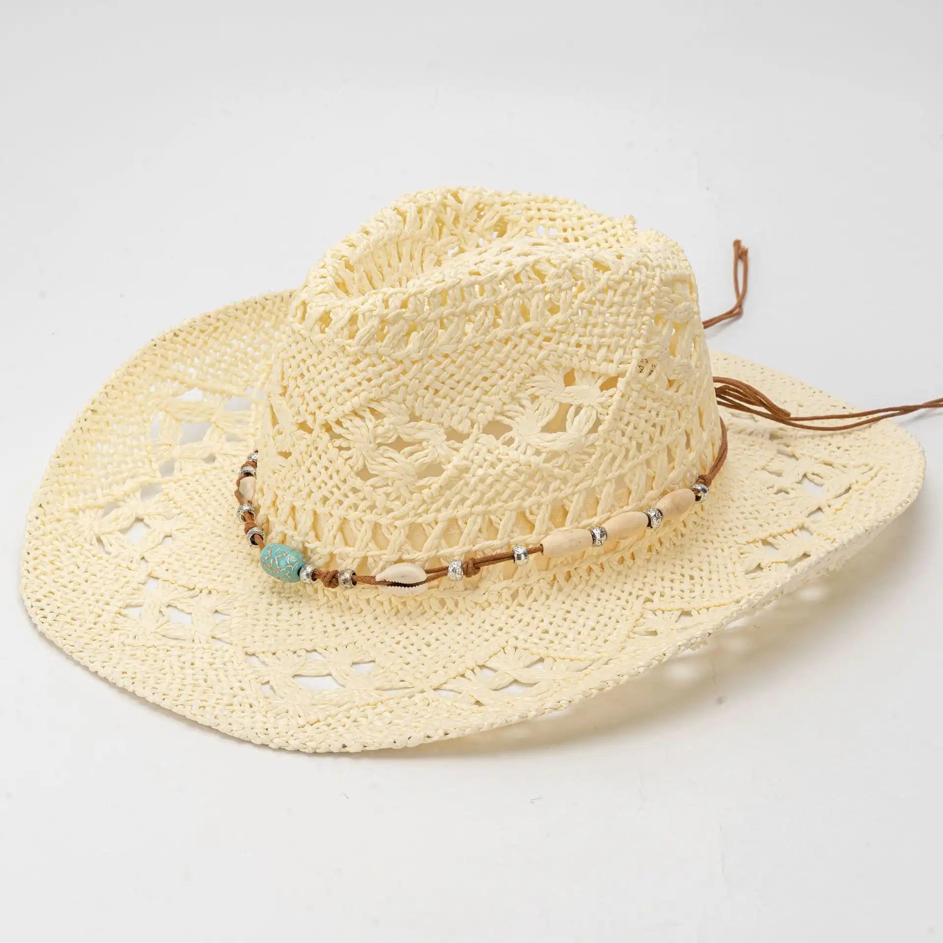 Hand-woven Women's Straw Cowboy Hat