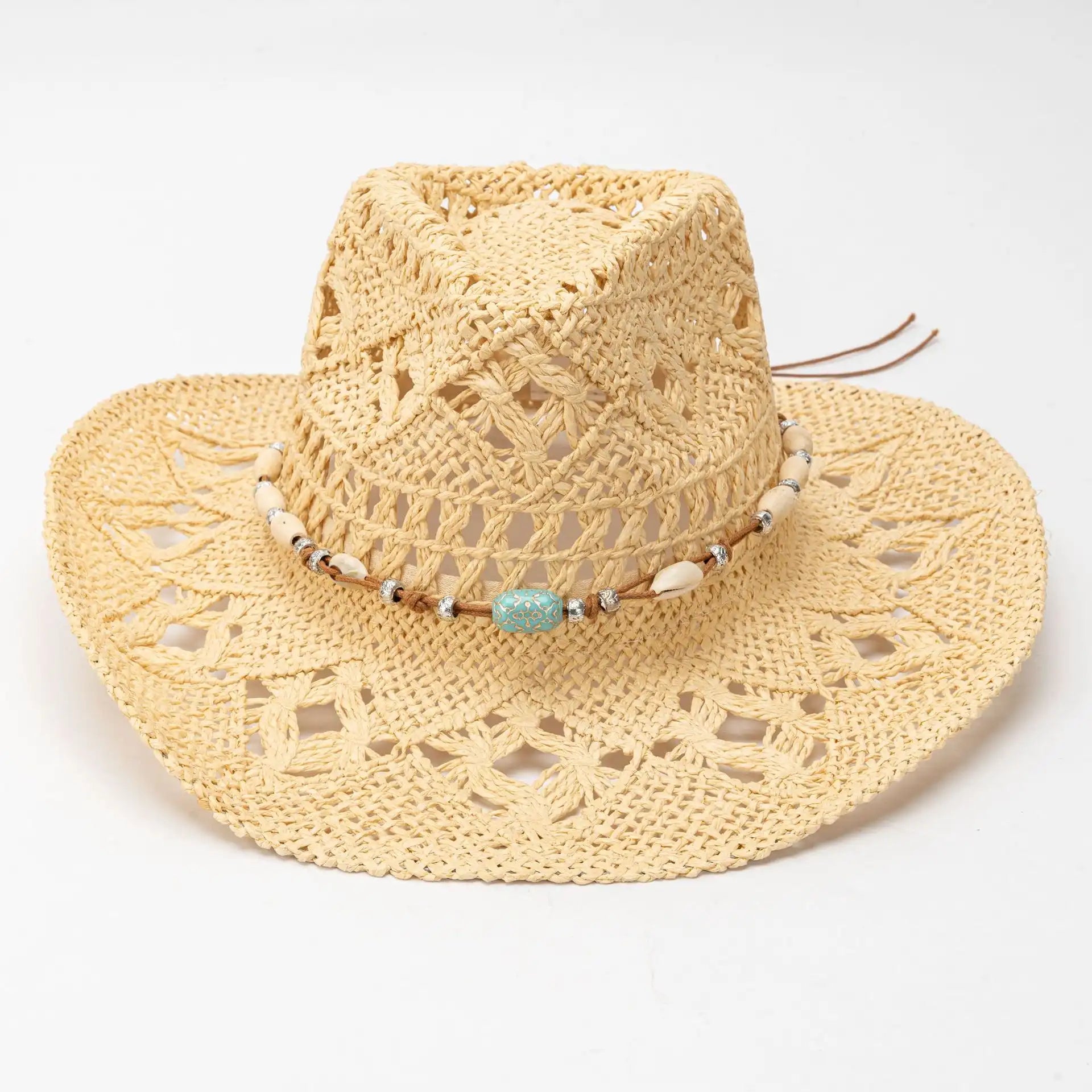 Hand-woven Women's Straw Cowboy Hat