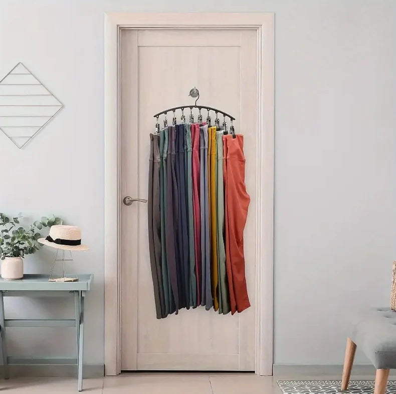 2 Pack Hangers with Clips Space Saving Hanging Closet Organizer for Yoga Pants, Leggings& Socks