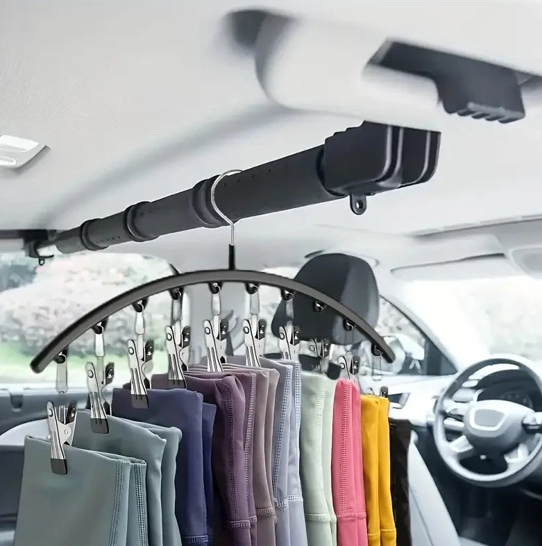 2 Pack Hangers with Clips Space Saving Hanging Closet Organizer for Yoga Pants, Leggings& Socks