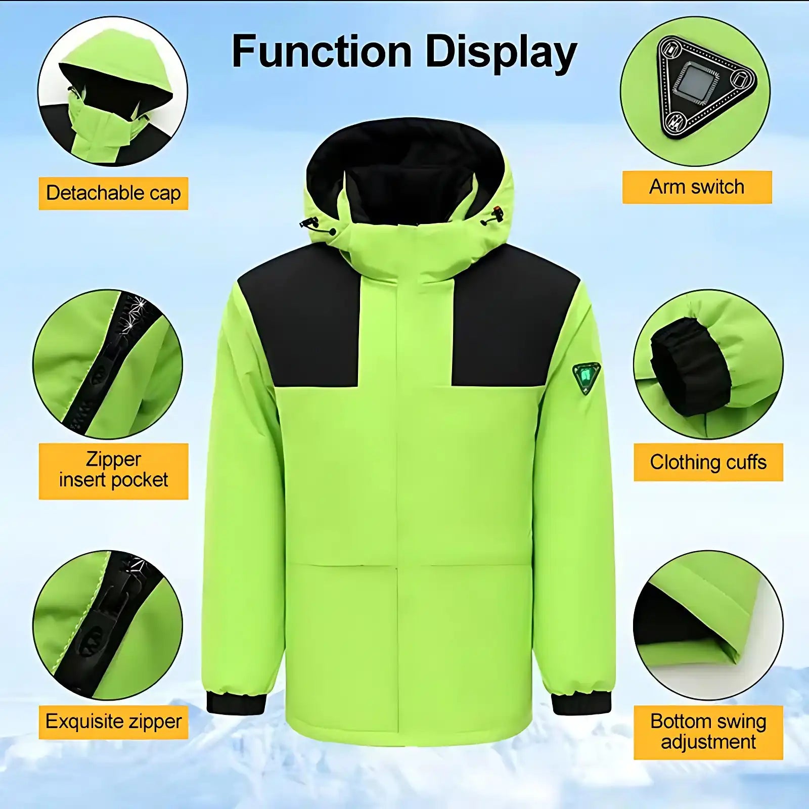 Heated Jacket Waterproof USB Hooded Men Women Outdoor