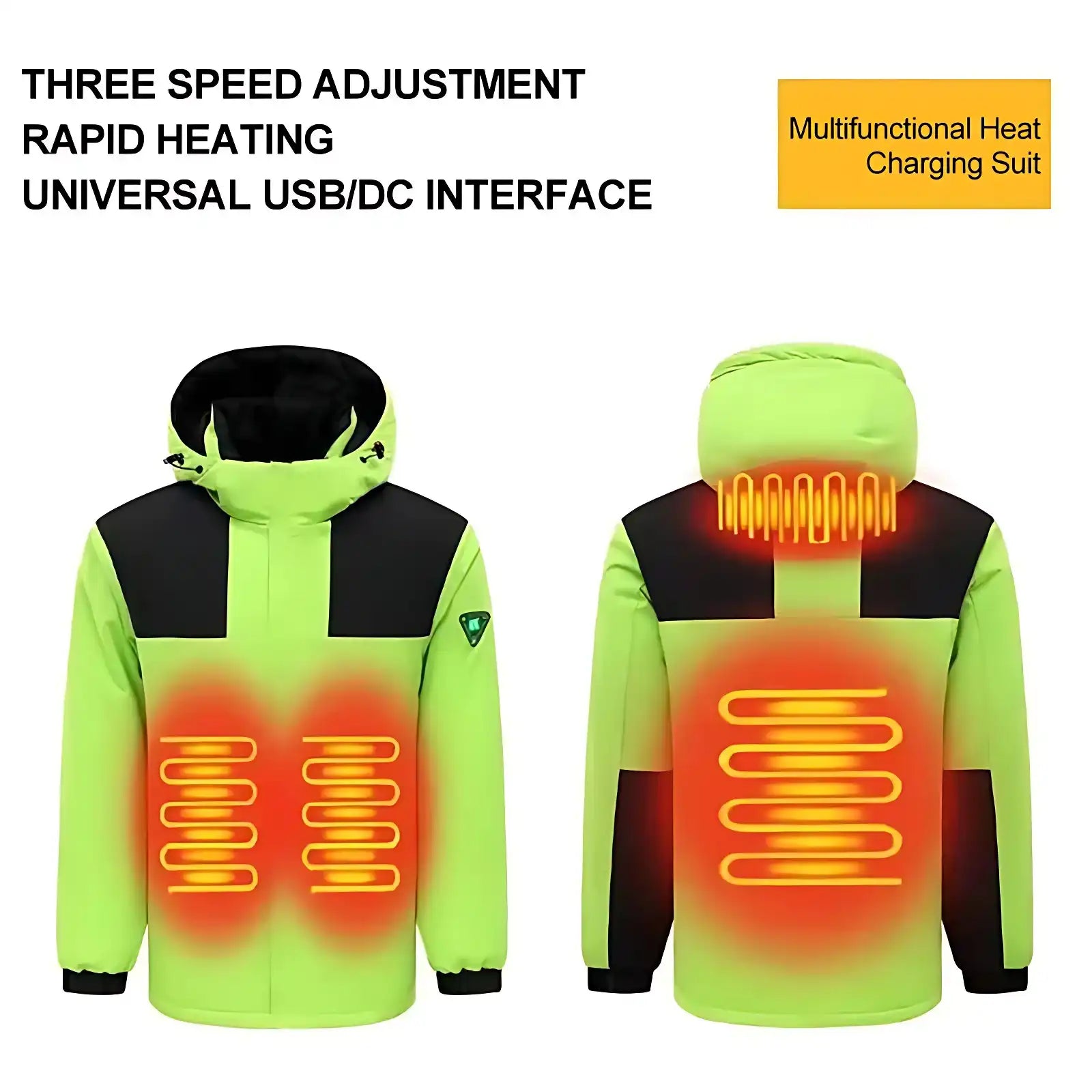 Heated Jacket Waterproof USB Hooded Men Women Outdoor