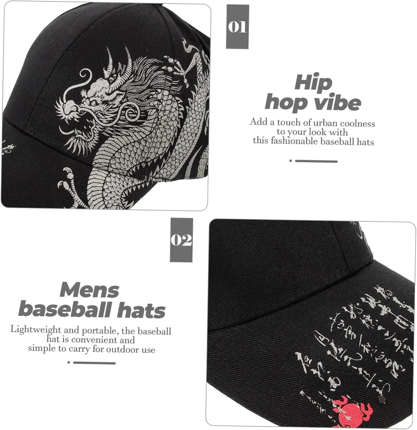 Hip Hop Vibe Dragon Pattern Baseball Cap