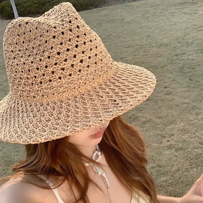Hollow Panama Straw Hat Beach Hat