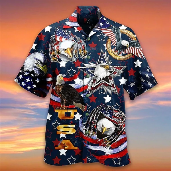 Independence Day USA Flag Anime Manga 3D Print Shirt