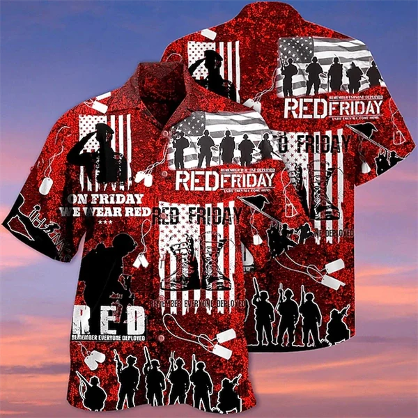 Independence Day USA Flag Anime Manga 3D Print Shirt